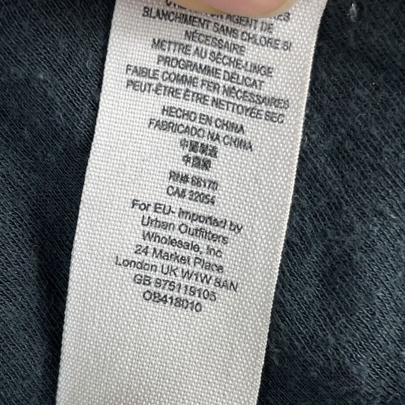 FREE PEOPLE Black Scarf Drape Moto Jacket Coated Faux Leather Twill Denim‎ Sz 10 - Picture 6 of 16